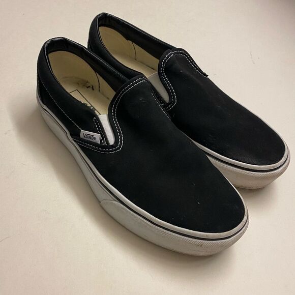 Vans Sneaker classic black canvas Skater Grunge Slip On shoes 7.5 mens 9 womans - Picture 1 of 7
